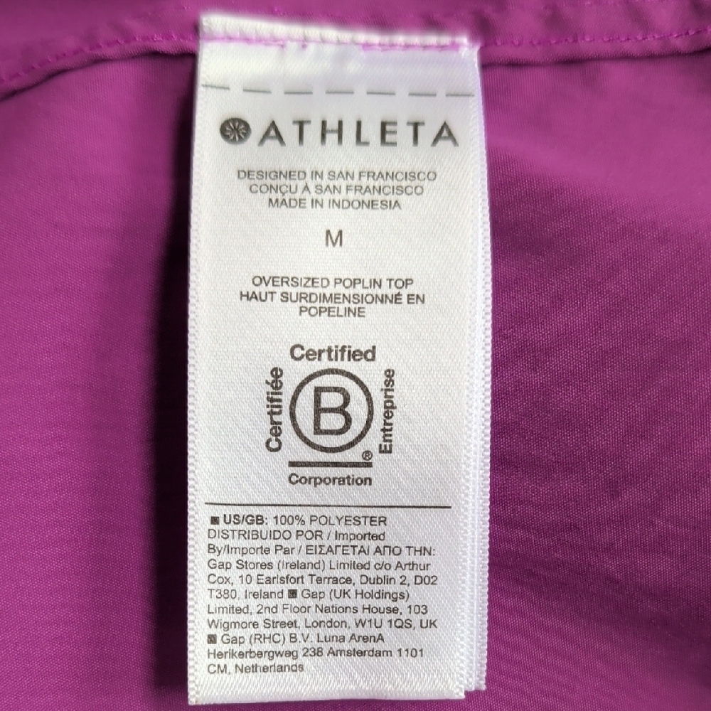 Athleta oversize vibrant magenta poplin shirt - Picture 7 of 8
